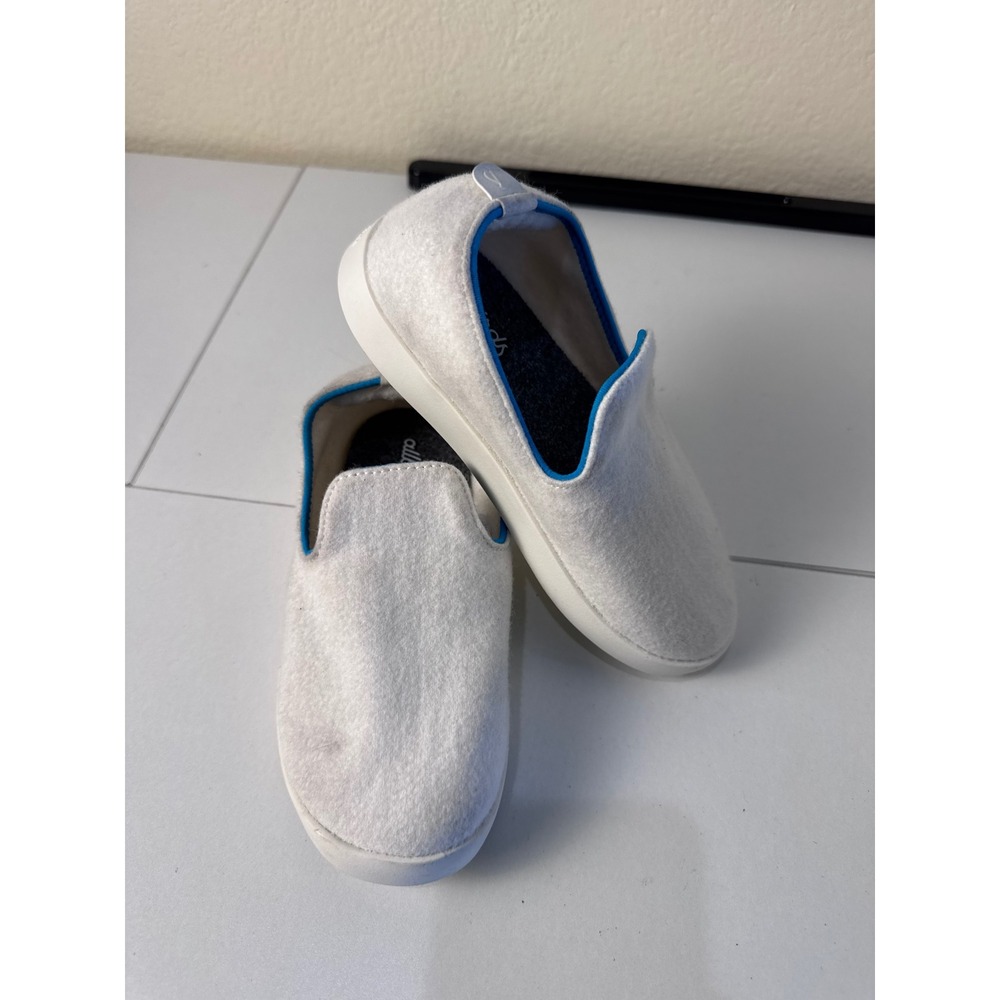 Allbirds Smallbirds Wool Lounger Kids Size 13 White Blue Slip On Shoes